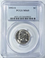 1953-S JEFFERSON NICKEL PCGS MS-65