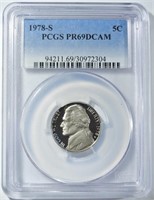 1978-S JEFFERSON NICKEL PCGS PR-69 DCAM