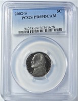 2002-S JEFFERSON NICKEL PCGS PR-69 DCAM