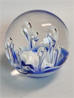 Murano Style Art Glass Paperweight 2.5"H