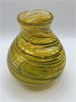 Blown Swirled Art Glass Vase 5 1/2”