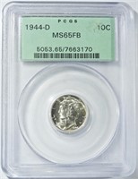 1944-D MERCURY DIME PCGS MS-65 FB