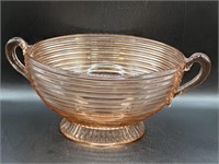 Anchor Hocking Manhattan Pink Ribbed Console Bowl