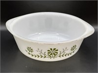 Glasbake Green Daisy Casserole 8 1/2”