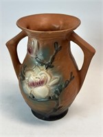 Roseville Brown Magnolia Vase 7 1/2”