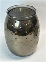 Black Hobnail Hurricane Vase 10”