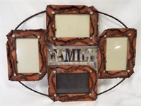 Metal Family Picture Frame Holds (4) 4" X 6" Pics