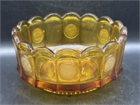 Amber Fostoria Coin Glass Bowl 7 1/2”