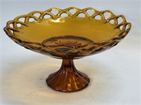 12” x 6 1/2” Amber Laced Edge Serving Bowl