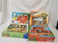 (3) Super Sized Floor Puzzles - Busy Barn &
