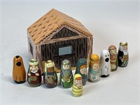 Hand Painted Nativity Nesting Dolls