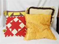 (4) Vintage Throw Pillows - Some Staining