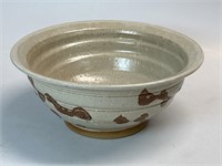 10” Stoneware Pottery Bowl Signed on Bottom