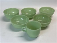 6 Pieces of Assorted Jadeite Fire King