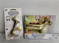 Nib Unicorn Gold Edition Pen/Tape Dispenser