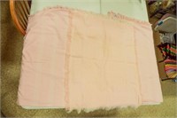 Small Pink & White Baby Blanket & OLD Pink