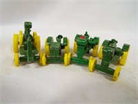 Little Green Toy Tractors with Yellow Wheels