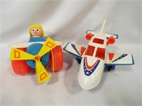 (2) Plastic Toy Airplanes