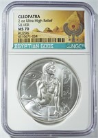 CLEOPATRA 2oz SILVER NGC MS-70