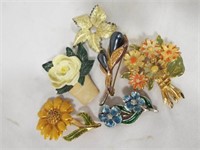 (6) Flower Brooches