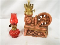 Ceramic Spinning Wheel Oil Lamp & Tiny Oil Lamp