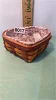 Longaberger 2000 heart basket with hard and soft