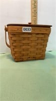 Longaberger 1993 handled basket with lid