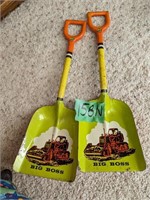 Vintage ohio art big boss small tin shovels