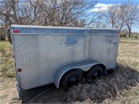 Roughly 10ft +/- Enclosed bumper pull trailer