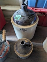 2 crock jugs, big and small
