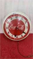 vintage Coke clock , works and lights up