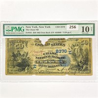 1882 $50 US NY Bank Fed Res Note PMG VG10