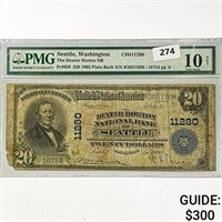 1902 $20 US LG Bank of Seattle WA Fed Res Note