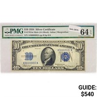 1934 $10 Silver Cert. PMG Ch UNC 64