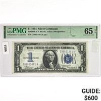 1934 $1 Sm. Silver Certificate PMG GEM UNC65
