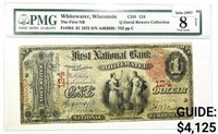 1865 $1 LG Bank Whitewater WI Legal Tender PMG