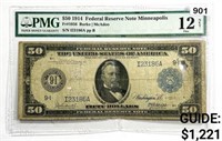 1914 $50 Fed Res Note Minn PMG 12 Plastic Bent