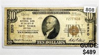 1929 $10 New York NY NB Note CGA VF30