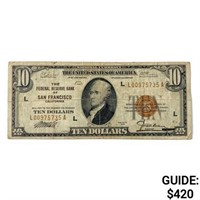 1929 $10 US Bank of San Francisco, CA Fed Res