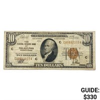 1929 C $10 US Philadelphia, PA Fed Res Note