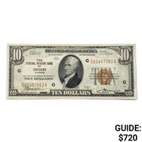 1929 $10 US Bank of Chicago, IL Fed Res Note