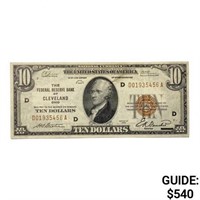 1929 D $10 US Bank of Cleveland, OH Fed Res Note