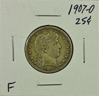 1907-O Barber Quarter F