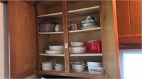 Corelle, corning ware,
 three shelf lot