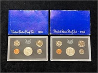 1968 & 1969 United States Proof Sets in Boxes