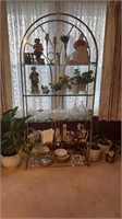 5 shelf metal and glass decorative display rack.