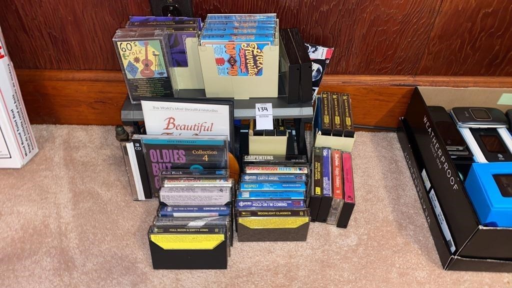 Various cassettes and CDs, some 60’s and 70’s