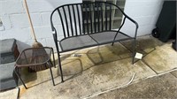 Metal outdoor chair and stand