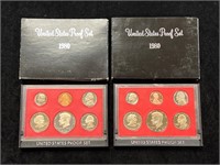 Lot of Two 1980 United States Proof Sets in Boxes