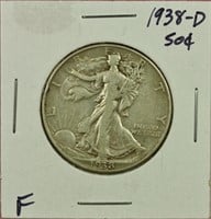1938-D Walking Liberty Half Dollar F